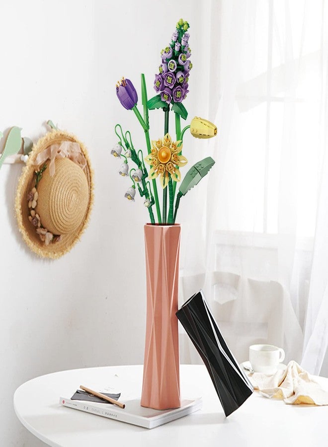 MEIEST Mini Building Blocks Flower Bouquet Set,Creative DIY Unique Decoration Home,Flowers Botanical Collection Construction Building Bricks Toy for Kids Adult (Violet) - Image 3